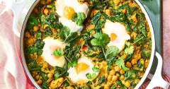 Spiced Dhal Poached Eggs with Herby Raita