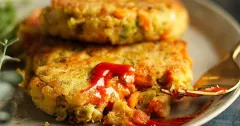 Christmas Leftover Patties with Gochujang Mayo