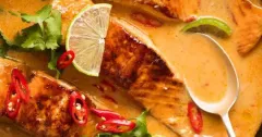 Coconut Lime Poached Salmon