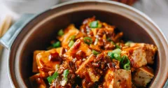 Spicy Garlic Tofu Stir-Fry with Ground Pork