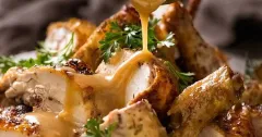 Crispy Herb Baked Chicken with Homemade Gravy