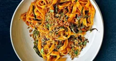 Spicy Nduja Pasta with Spring Greens