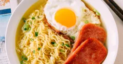 Hong Kong Style Instant Noodles with Spam and Egg (Gong Zai Mein)