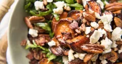 Roasted Sweet Potato Salad with Bacon and Pecans