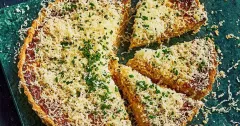 Cheesy Caramelized Onion Tart with Homemade Pastry