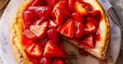 Ultimate Baked Strawberry Cheesecake