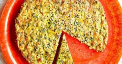 Baked Zucchini Mucver with Feta and Herbs