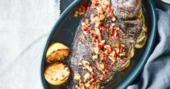 Grilled Sea Bream with Spring Onion, Lemon and Chilli