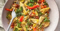 Chicken, Chorizo and Brown Rice Stir-Fry