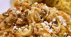 Mediterranean Shrimp Pasta with Tomatoes and Feta