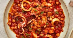 Spicy Squid, Prawn and Chickpea Stew with Nduja