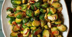 Butter-Fried Brussels Sprouts with Crispy Shallots and Almonds