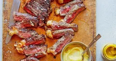 Pastrami-Style Steak with Mustard Mayo & Sauerkraut