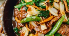 Chinese Beef Stir-Fry with Bok Choy and Mushrooms