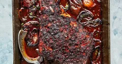 Slow-Roasted Harissa Lamb with Rich Onion Gravy