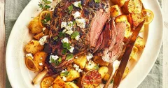 One-Pan Herby Roast Lamb with Potatoes and Feta