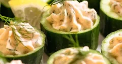 Cucumber Canapes with Smoked Salmon Mousse