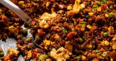 Easy Beef Fried Rice with Eggs and Vegetables