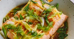 Shanghai-Style Steamed Salmon with Ginger and Scallions