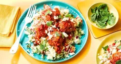 Mediterranean Pork Meatballs with Bulgur, Feta and Mint