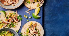 Cajun Pulled Chicken Tacos with Black Bean Corn Salad