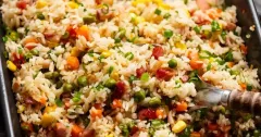 Easy Dump-and-Bake Fried Rice with Bacon