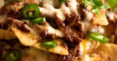 Loaded Chicken Nachos with Quick Guacamole