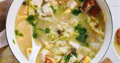 Easy Chinese Fried Egg and Tofu Soup