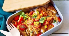 Meal Prep Chicken Rice Bowl with Lime Herb Salad
