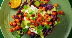 Baked Sweet Potatoes with Whipped Feta and Chickpeas