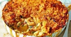 Spicy Harissa Fish Pie with Sweet Potato Mash