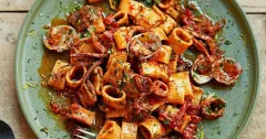 Spicy Squid Ragu Pasta with Clams