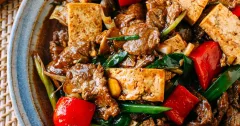 Ginger Scallion Beef and Tofu Stir-Fry