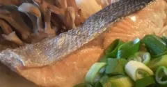 Soy Milk Salmon Stew with Maitake Mushrooms