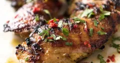 Thai Coconut Marinated Chicken with Peanut Lime Sauce