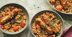 One-Pot Summer Sausage Stew with Giant Couscous