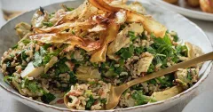 Wild Rice Salad with Parsnips, Spinach and Artichokes