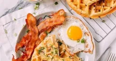 Savory Sesame Scallion Waffles