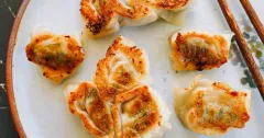 Crispy Pan-Fried Wontons with Sesame Dipping Sauce