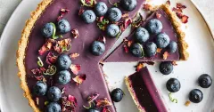 Vegan Blueberry & Lime Tart with Oat Crust