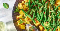 Mango Green Bean Salad with Passion Fruit Dressing