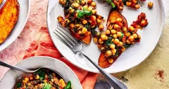 Sweet Potato Toasts with Curried Chickpeas
