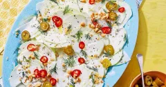 Shaved Kohlrabi Salad with Jalapeño Yogurt Dressing