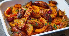 Smoky Sausage and Butternut Squash Traybake