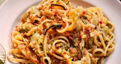 Slow-Cooked Courgette Pasta with Lemon Breadcrumbs