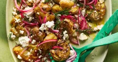 Crispy Smashed Potato Salad with Feta and Dill