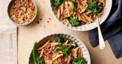 Anchovy Pasta with Purple Sprouting Broccoli & Preserved Lemon
