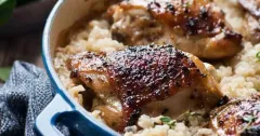One-Pot Lemon Pepper Chicken and Creamy Parmesan Risotto