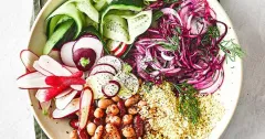 Vibrant Vegan Couscous & Quick Pickle Salad Bowl
