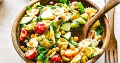 Creamy Hummus Pasta Salad with Fresh Vegetables